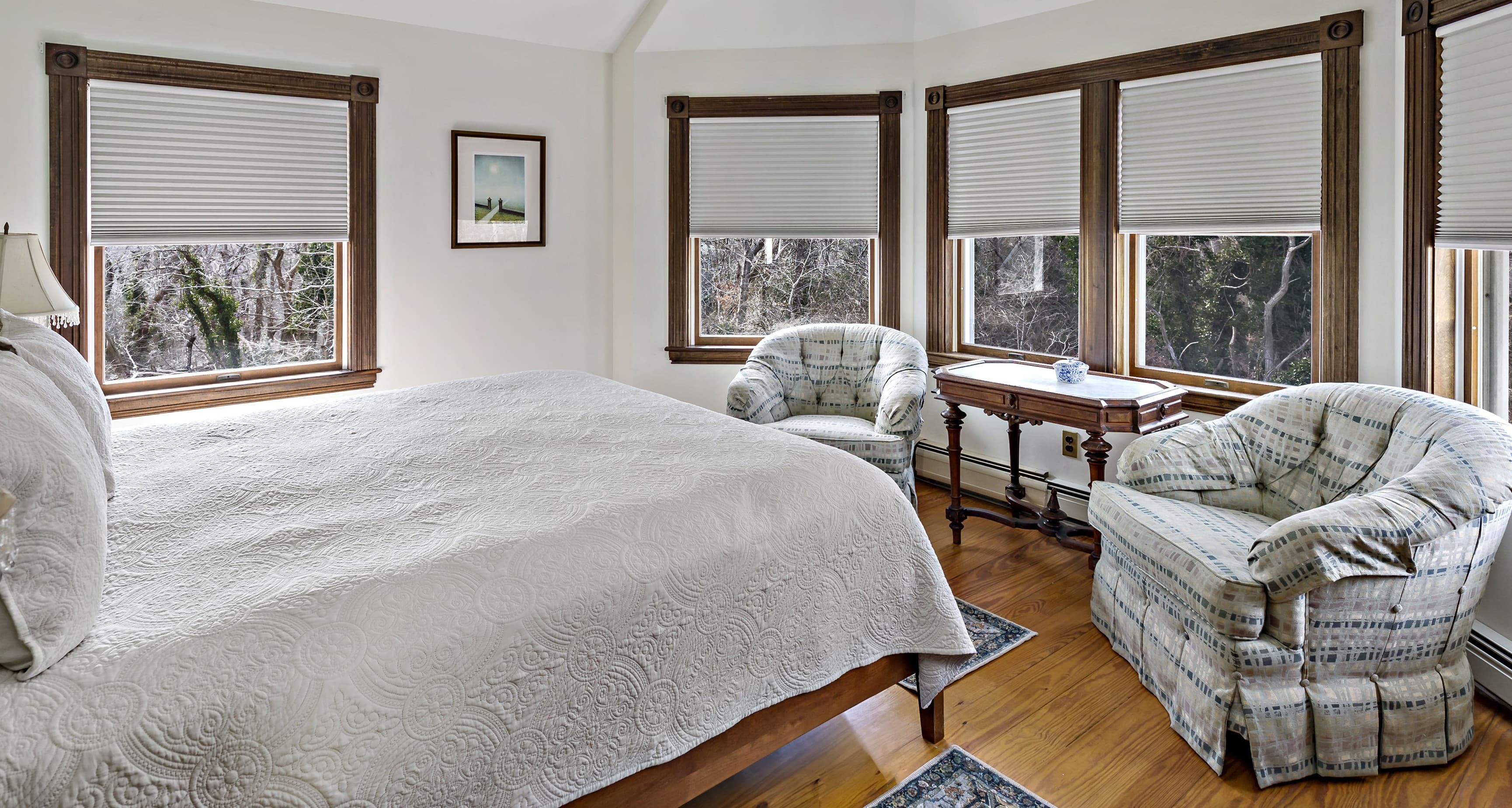 Sunset Room showing wrap-a-round bay windows