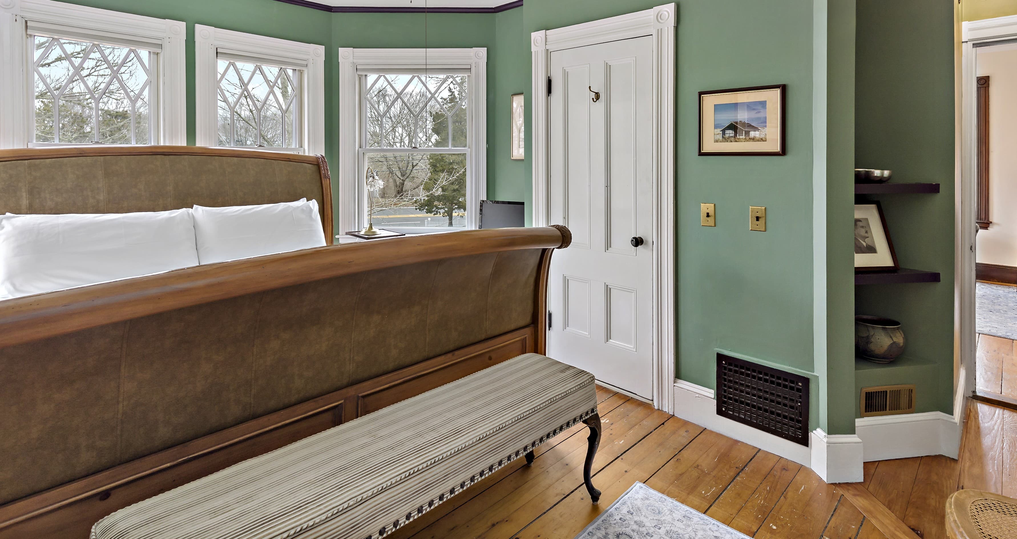 Henry Beston Front Room with wrap-around bay windows
